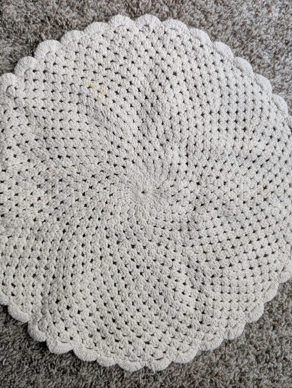 Handmade‎ Cream Crochet Lace Doily- Home Accents